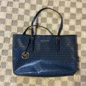 Michael Kors Navy Blue Tote Bag